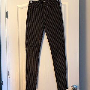 Hudson Jeans Black Pinstripe Skinny Jeans